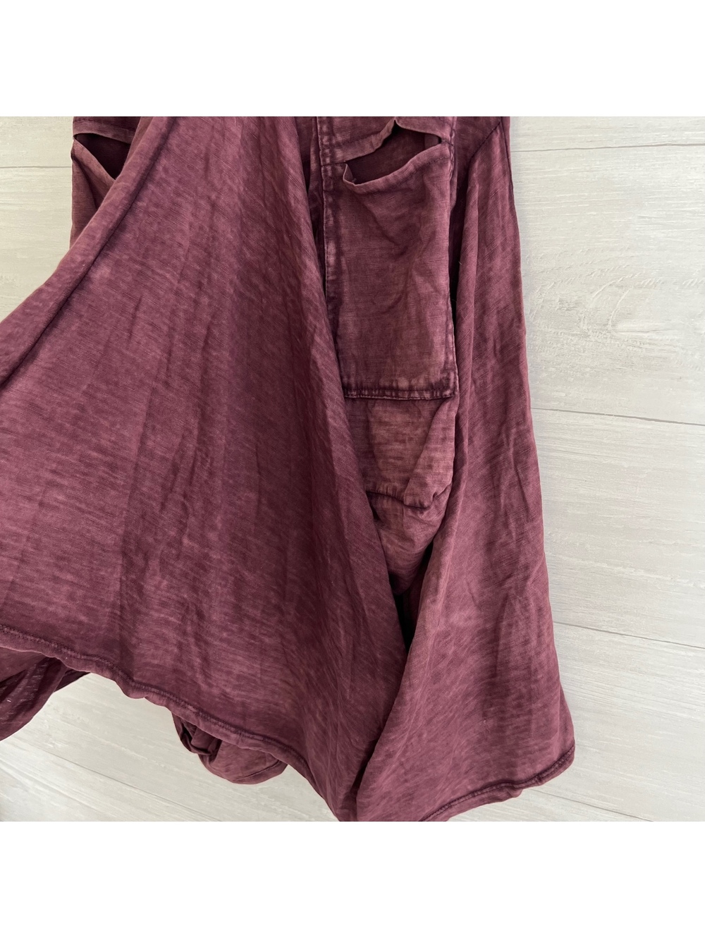 Tempo Paris Purple Mineral Wash Cargo Bubble Skirt S Lagenlook Boho - Picture 4 of 7